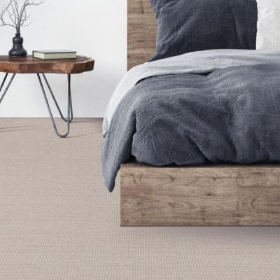 beige carpet in a rustic bedroom